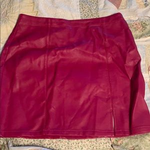 Synthetic leather skirt
